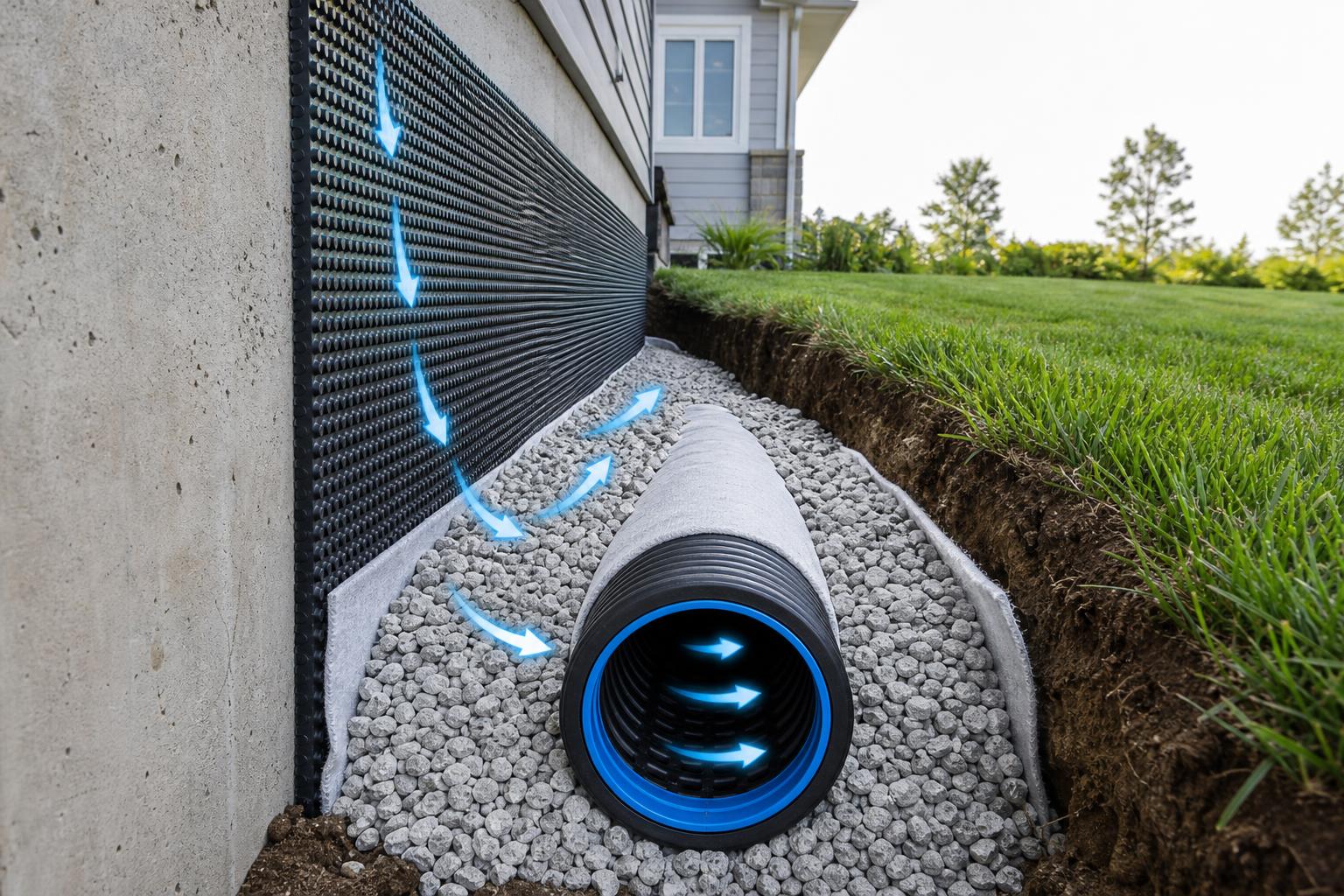DrenaFast drainage system installation